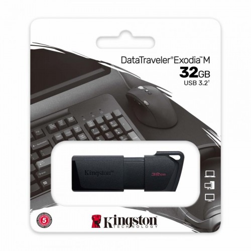 PEN DRIVE KINGSTON 32GB DATA TRAVELER EXODIA M USB 3.2Gen 1 (3.1 Gen 1) Nero