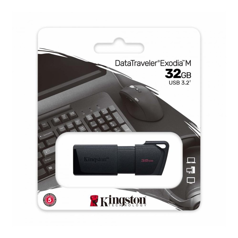 PEN DRIVE KINGSTON 32GB DATA TRAVELER EXODIA M USB 3.2Gen 1 (3.1 Gen 1) Nero
