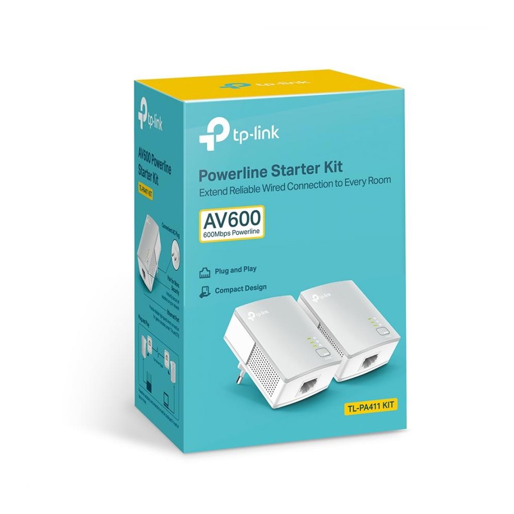 POWERLINE TP-Link PA411KIT 500 Mbit/s Collegamento ethernet LAN Bianco 2 pz