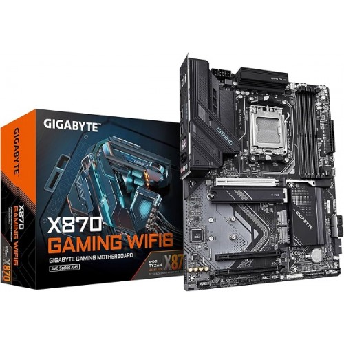 Scheda madre Gigabyte X870 GAMING WIFI6 ATX con socket AM5, chipset AMD X870, 4 slot DDR5 e scatola retail originale – PcSuit.it